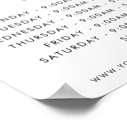 カスタム金ゴールド事業会社のロゴ営業時間 ポスター (角)