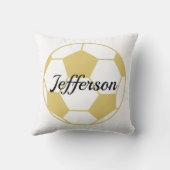 カスタム金ゴールド及びサッカーのホワイトボール クッション (裏面)