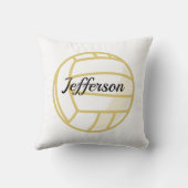 カスタム金ゴールド及びホワイトバレーボール クッション (裏面)