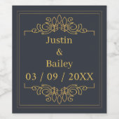 カスタム金ゴールド名ボトルセットワインラベル ワインラベル (シングルラベル)