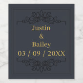 カスタム金ゴールド名ワインラベルセット ワインラベル (シングルラベル)