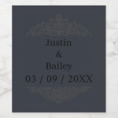 カスタム金ゴールド名ワインラベルセット ワインラベル (シングルラベル)