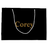 カスタム金ゴールド名大抱き枕 ラージペーパーバッグ (裏面)