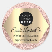 カスタム金ゴールド名Instagraソーシャルバラ ラウンドシール (正面)