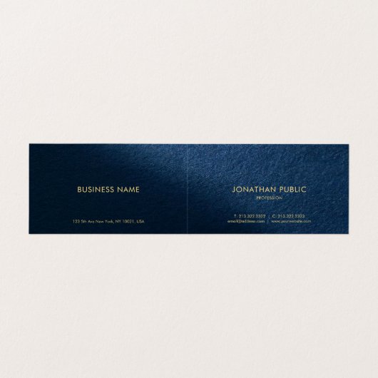 カスタム金ゴールド文字モダンエレガントラグジュアリーフォールド 名刺 (内部フラット)