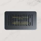 カスタム金ゴールド文字Script Architectブラック&グレー 名刺 (裏面)