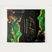 カスタム金ゴールド書道グリーンブラック結婚の写真 タペストリー (正面(横))