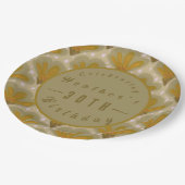 カスタム金ゴールド水カラーフローラ ペーパープレート (アングル)