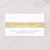 カスタム金ゴールド白モダンエレガントシンプルテンプレート 名刺 (正面)