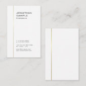 カスタム金ゴールド白モダンミニマルテンプレート 名刺 (正面/裏面)