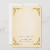 カスタム金ゴールド紫王室の蝶の誕生日パーティー 招待状 (裏面)