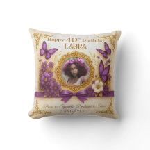 カスタム金ゴールド紫王室の蝶誕生日ギフト