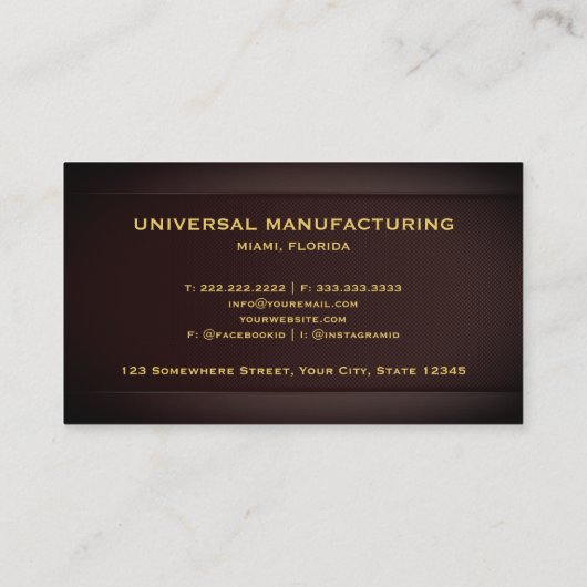 カスタム金ゴールド製造プロフェッショナル 名刺 (裏面)