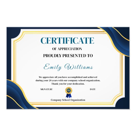 カスタム金ゴールド証明書P フォトプリント            (正面)