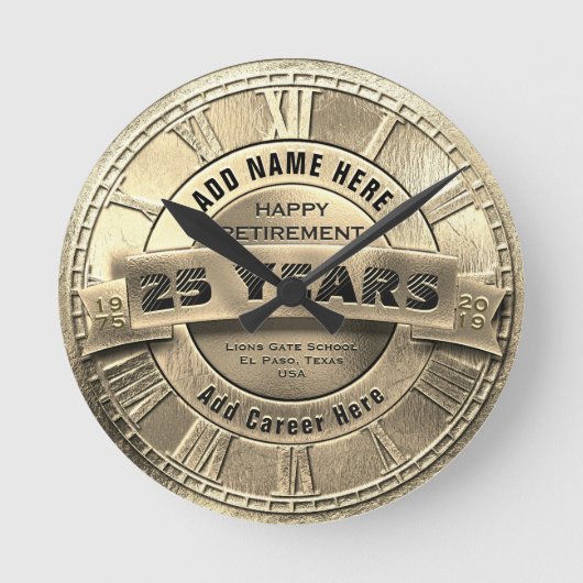 カスタム金ゴールド賞 ラウンド壁時計 (正面)