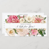 カスタム金ゴールド贈与証ヴィンテージ白フローラ (正面/裏面)