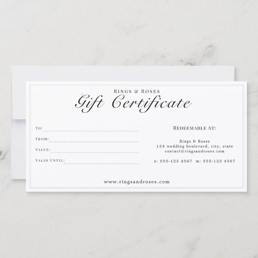 カスタム金ゴールド贈与証ヴィンテージ白フローラ (裏面)