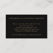 カスタム金ゴールド黒褐色フローラモノグラム 名刺 (裏面)