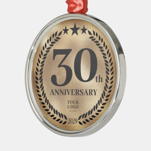 カスタム金ゴールド30周年記念クリスマス メタルオーナメント (左)