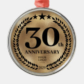 カスタム金ゴールド30周年記念クリスマス メタルオーナメント (正面)