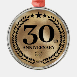 カスタム金ゴールド30周年記念クリスマス メタルオーナメント
