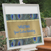 カスタム金ゴールド&ピカラフルーコックフェザーバナー 横断幕