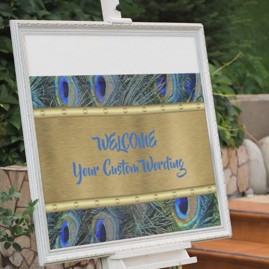 カスタム金ゴールド&ピカラフルーコックフェザーバナー 横断幕