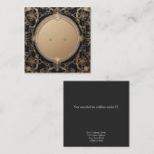 カスタム金ゴールド"フィリグリーのスタッドイヤリング表示カード 予約カード (正面/裏面)