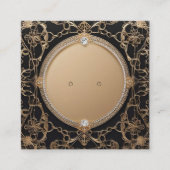 カスタム金ゴールド"フィリグリーのスタッドイヤリング表示カード 予約カード (正面)