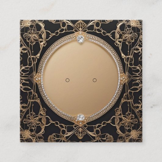 カスタム金ゴールド"フィリグリーのスタッドイヤリング表示カード 予約カード (正面)