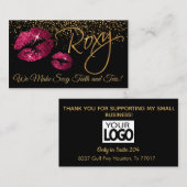 カスタム金ゴールド&ホットピンクのメイクアップアーティスト 名刺 (正面/裏面)