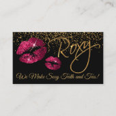 カスタム金ゴールド&ホットピンクのメイクアップアーティスト 名刺 (正面)