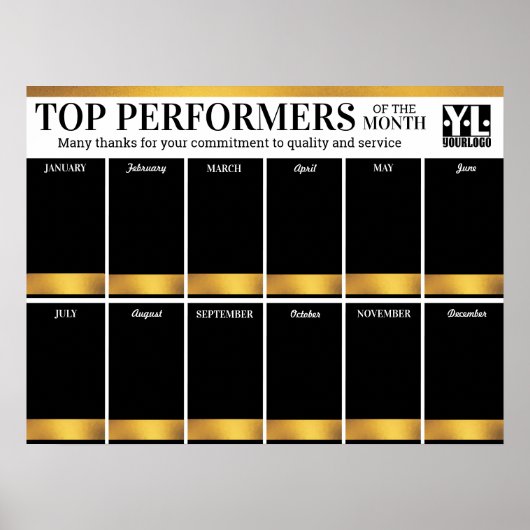 カスタム金ゴールドEmployee of the Month photo ポスター (正面)