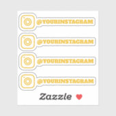 カスタム金ゴールドInstagramソーシャルメディアハンドル名 シール (シート)