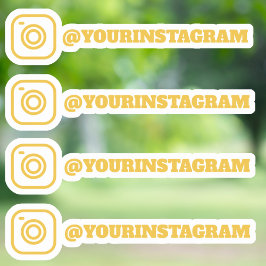 カスタム金ゴールドInstagramソーシャルメディアハンドル名 シール