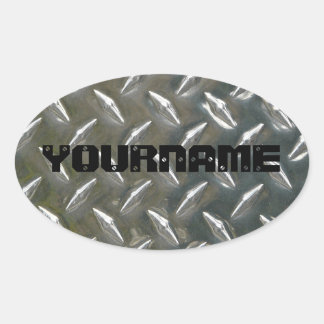 カスタム金属作業名プレート 楕円形シール