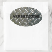 カスタム金属作業名プレート 楕円形シール (バッグ)