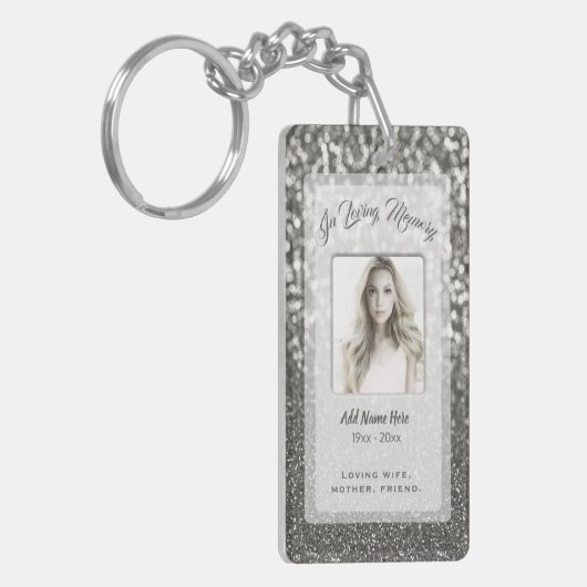 カスタム銀の記念写真を追加 キーホルダー (正面左)