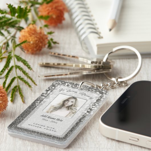 カスタム銀の記念写真を追加 キーホルダー (正面右)