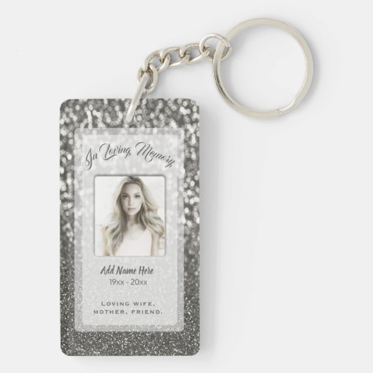 カスタム銀の記念写真を追加 キーホルダー (裏面)