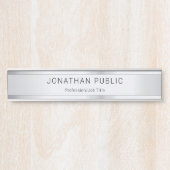 カスタム銀フェイクテンプレートモダントレンディーエレガント サインプレート (正面)