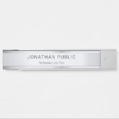 カスタム銀フェイクテンプレートモダントレンディーエレガント サインプレート (正面)