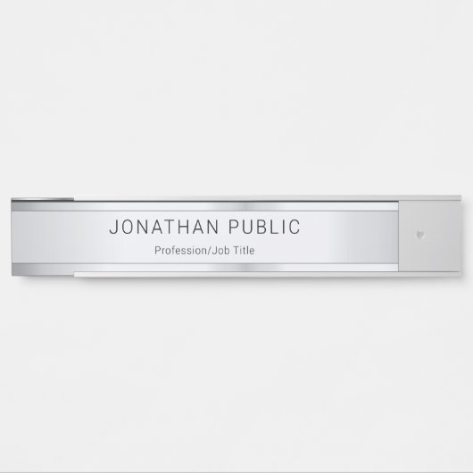 カスタム銀フェイクテンプレートモダントレンディーエレガント サインプレート (正面)