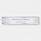 カスタム銀フェイクテンプレートモダントレンディーエレガント サインプレート (正面)