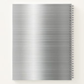 カスタム銀メタリックお気に入りのレシピ料理本 ノートブック (裏面)