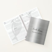 カスタム銀メタリックお気に入りのレシピ料理本 ノートブック (内部)