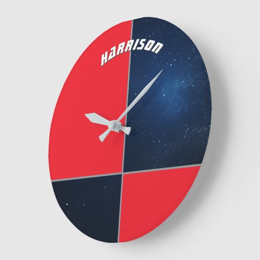 カスタム銀河系宇宙パーソナライズされた ラージ壁時計 (傾斜)