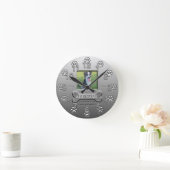 カスタム銀犬写真記念館 ラウンド壁時計 (ホーム)