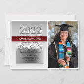 カスタム銀色の背景 招待状 (正面)