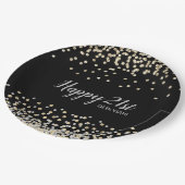 カスタム銀金ゴールド紙吹雪21歳の誕生日パーティー ペーパープレート (アングル)